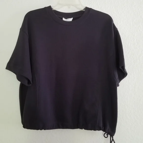 VINCE Drawcord Drop Shoulder Round Neck Boxy Top Blue Size S Small - Picture 3 of 8